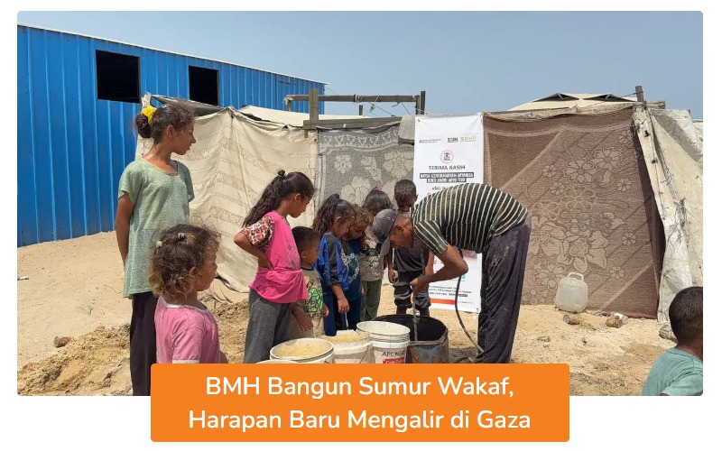 BMH Bangun Sumur Wakaf, Harapan Baru Mengalir di Gaza